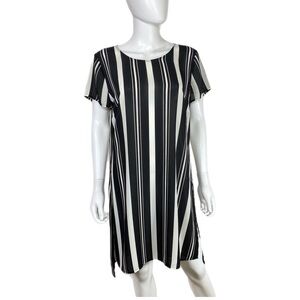 Inc. International Concepts Vertical Striped Side Slit Hi-Lo Long Length Tunic